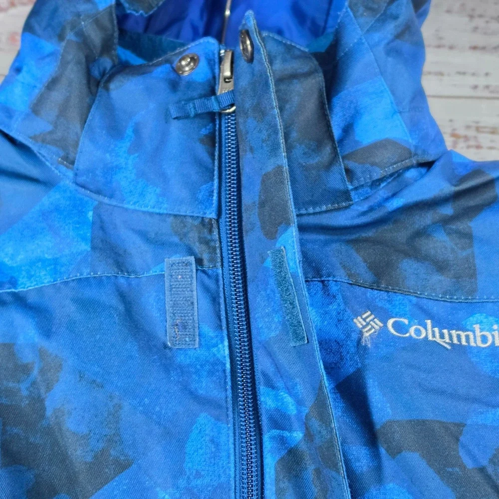 Columbia Interchange Jacket Kids XXS Blue Excellent 3-in-1 Camo Omni-Heat